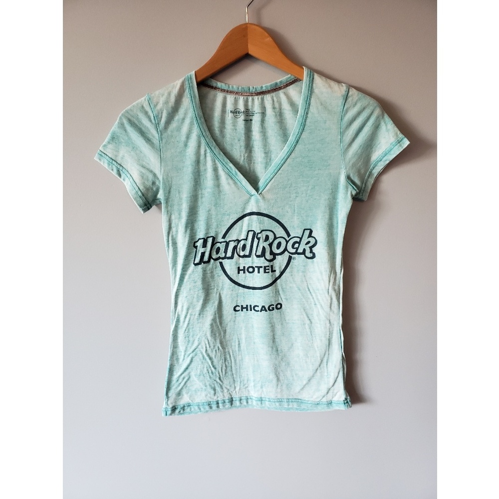 2/20 Teal Hard Rock Hotel Chicago shirt Size S A13